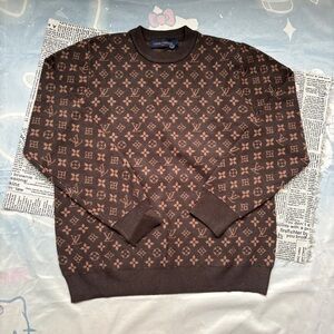 Louis Vuitton Monogram Print Crew Neck Knit Sweater